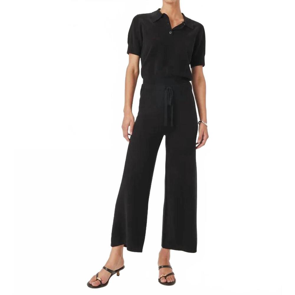 NEW SPLENDID christa crop sweater pant in black